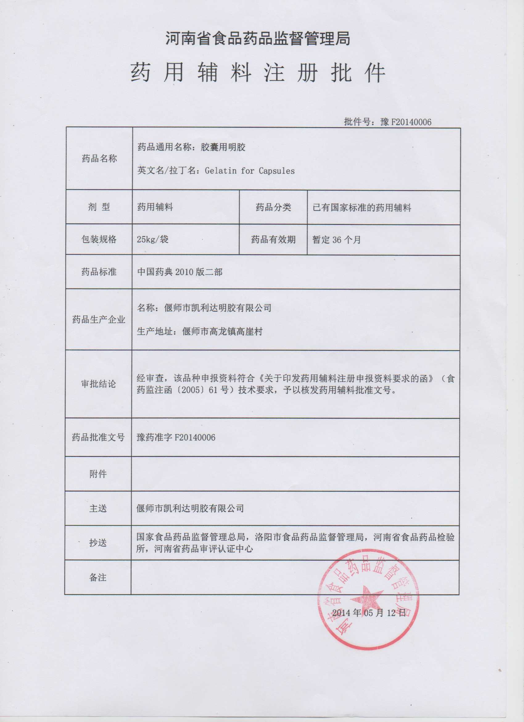 批准文号